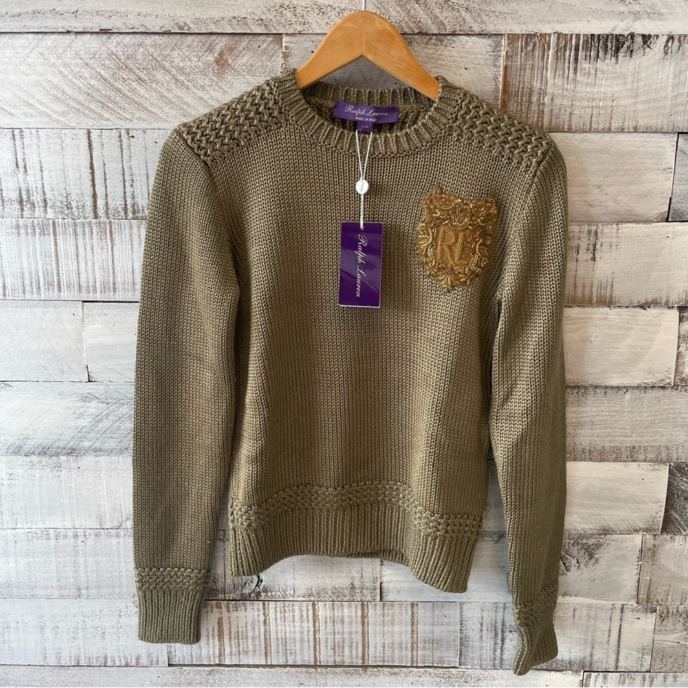 Ralph Lauren New with Tags silk blend khaki Sweater size S
